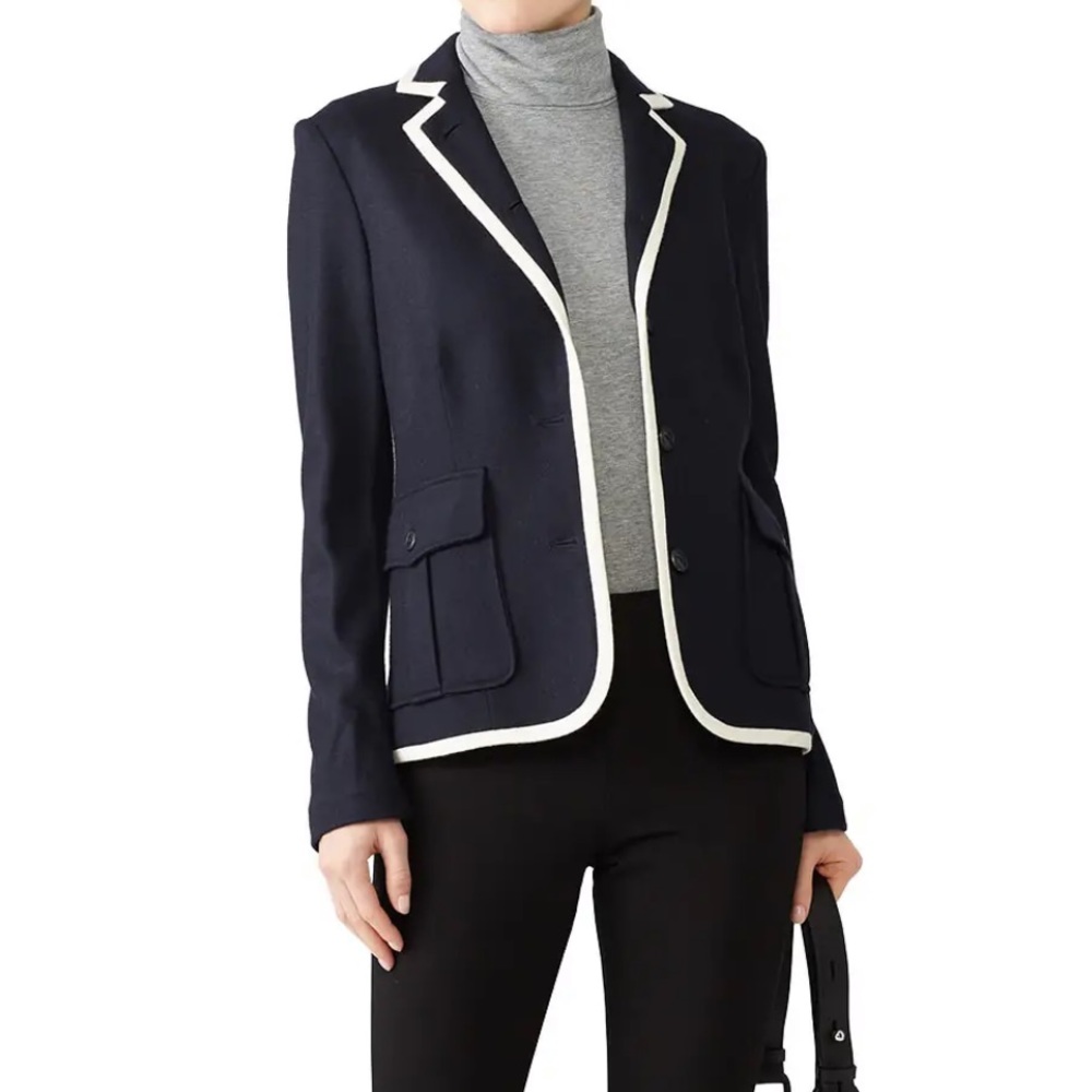 Rag & Bone Uni Navy and creme trimmed blazer